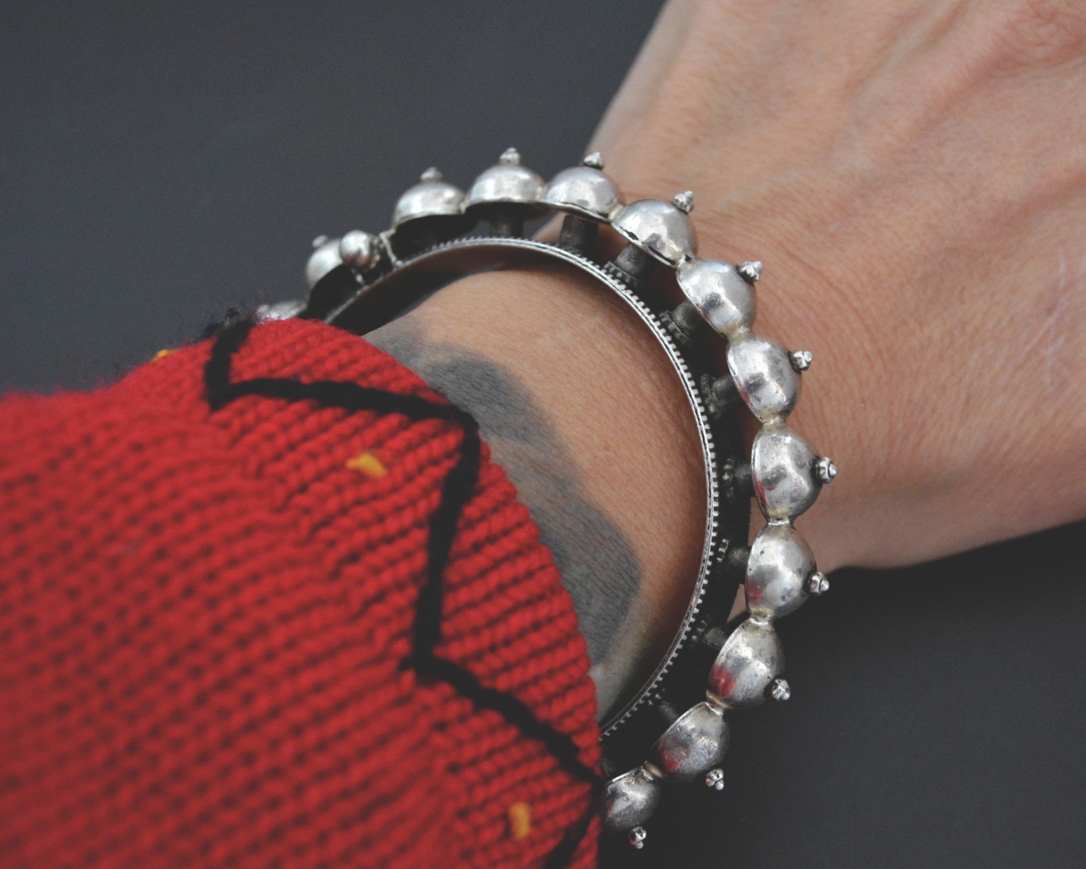 Indian Silver Bracelet - Hinged - SMALL/MEDIUM
