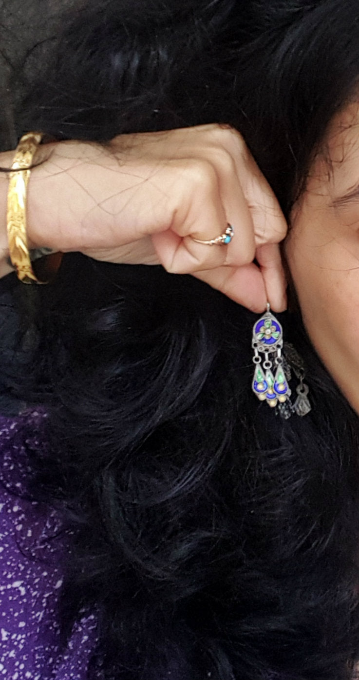 Cute Berber Enamel Earrings