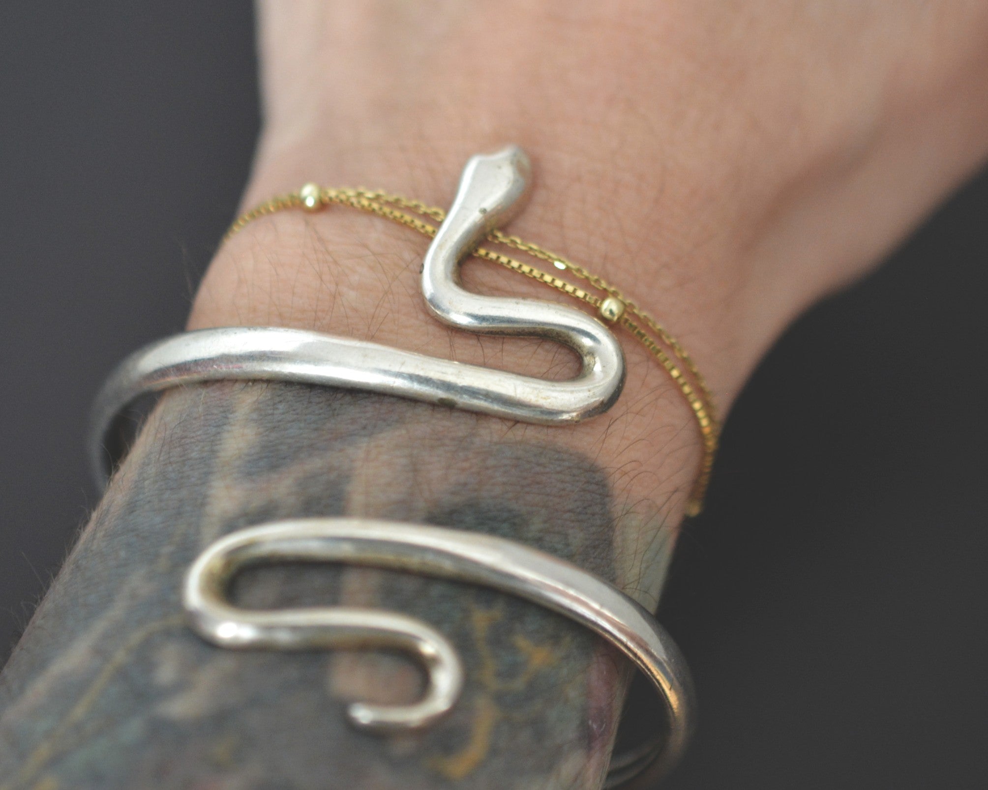 Vintage Silver Snake Bracelet