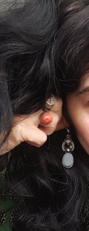 Ethnic Onyx Earrings from India