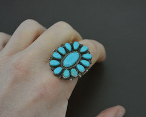 Zuni Cluster Turquoise Ring - Size 6