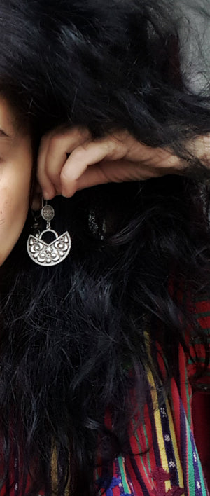 Egyptian Silver Dangle Earrings