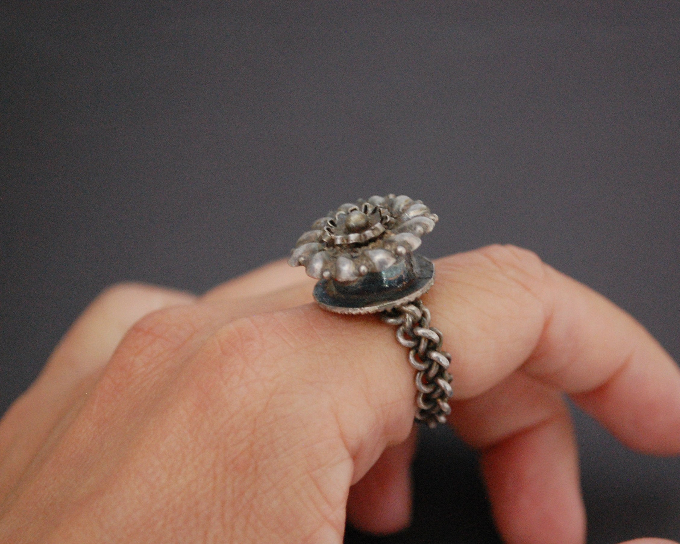 Tribal Rajasthani Silver Ring - Size 6.5