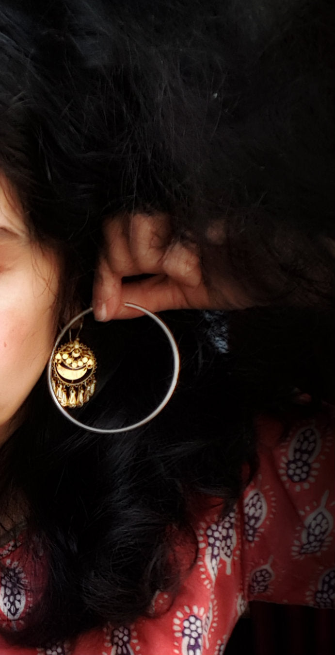 Huge Ethnic Hoop Earrings - XLARGE