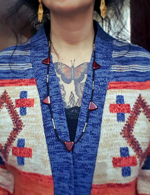 Tuareg Red Beads Necklace - Long