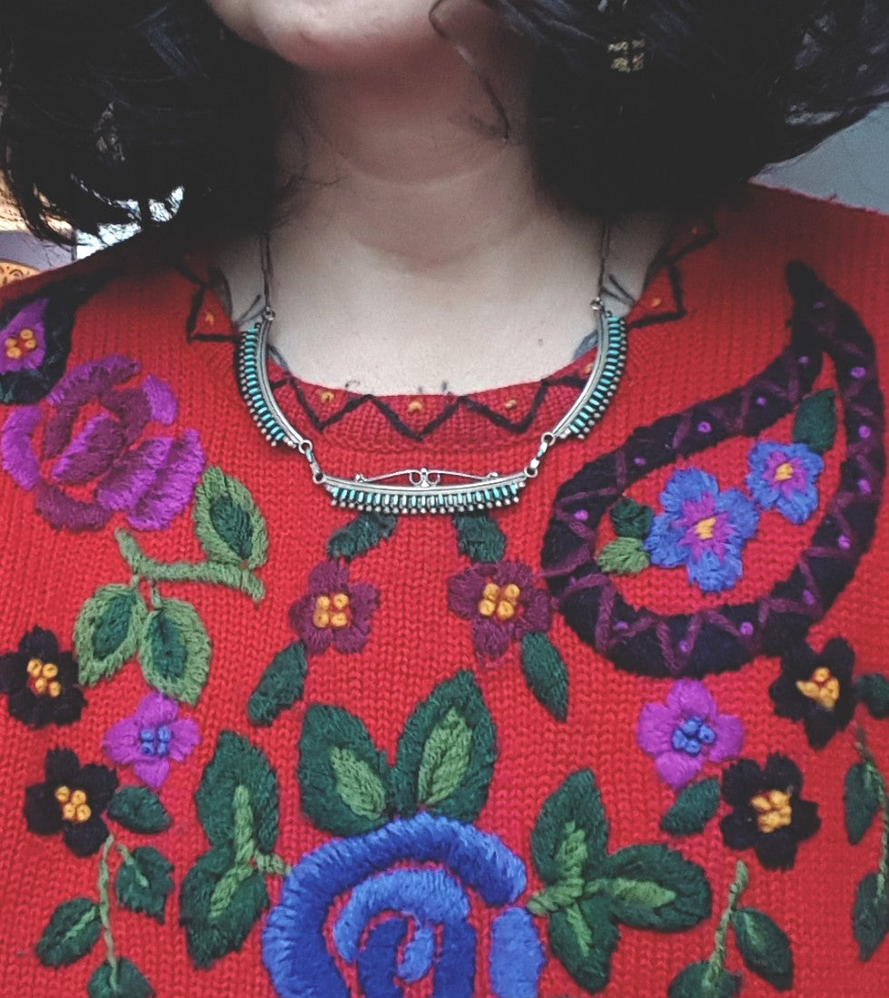 Zuni Turquoise Needlepoint Necklace