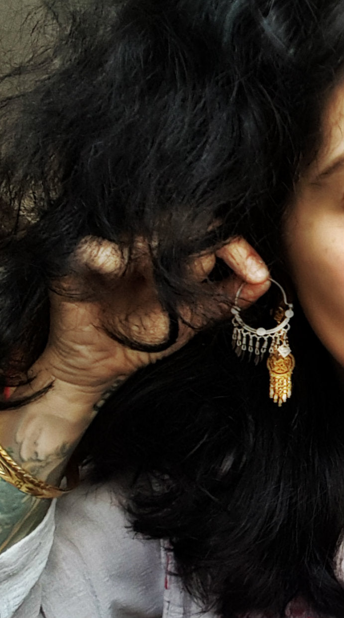 Afghani Hoop Earrings with Tassels - Lightweight