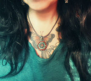 India Turquoise Coral Pendant