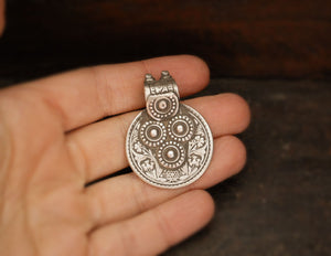 Antique Indian One Rupee Coin Pendant