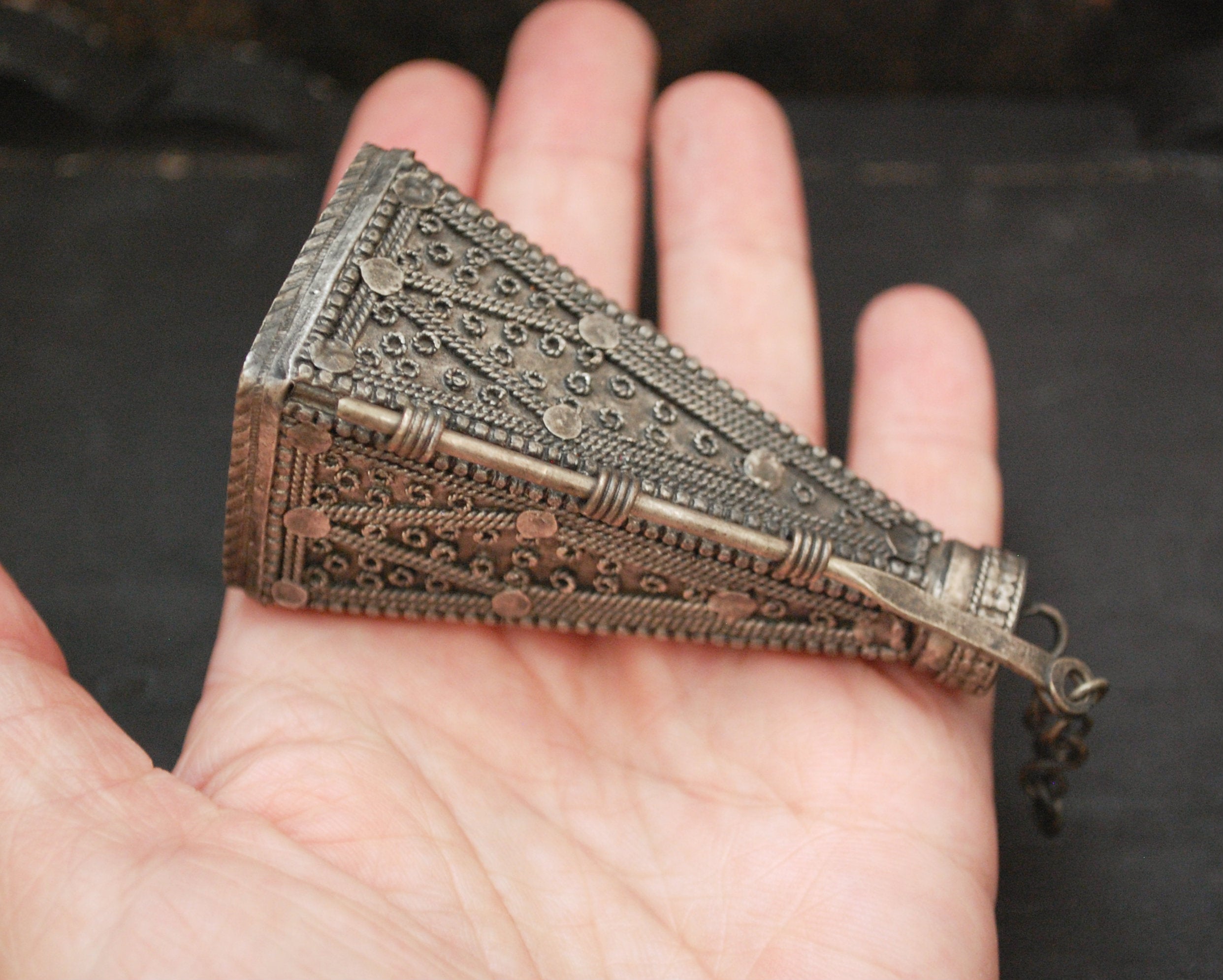 Yemeni Silver Khol Container