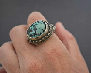 Antique Tibetan Turquoise Ring - Size 10