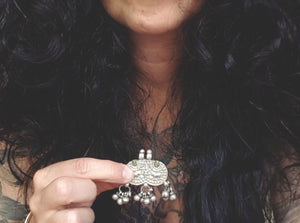 Rajasthani Silver Pendant with Bells