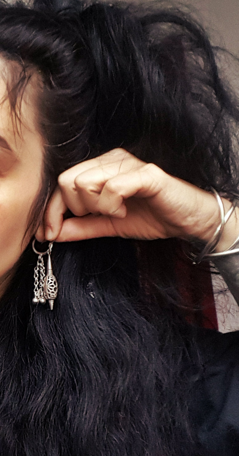 Rajasthani Silver Dangle Earrings