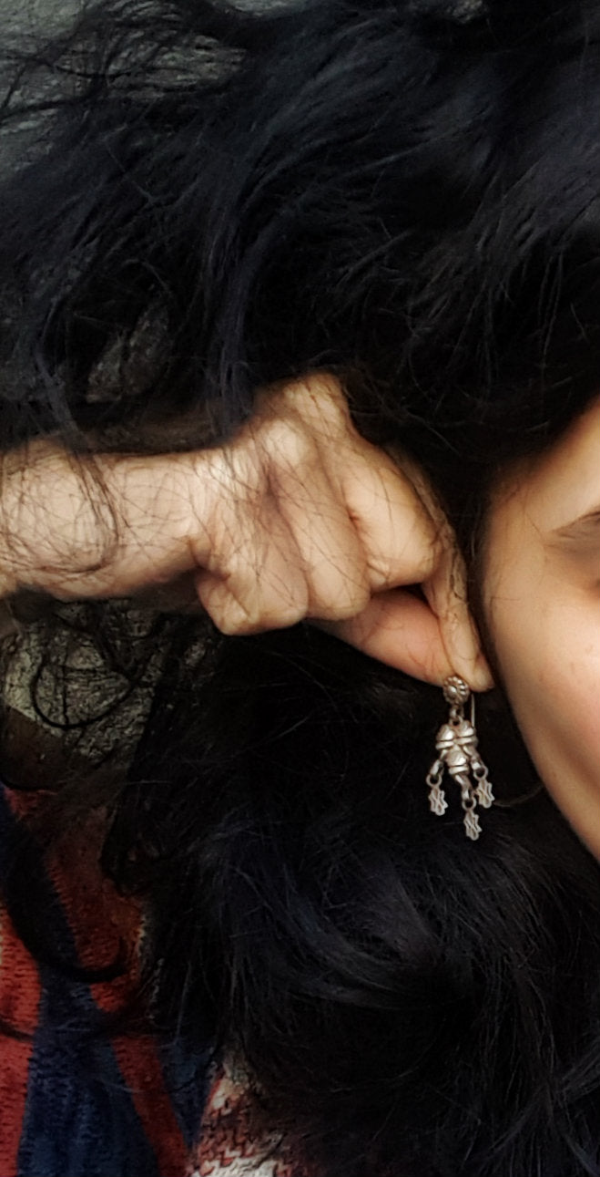 Rajasthani Silver Earrings with Dangles