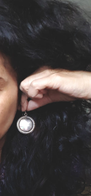 Indian Silver Disc Earrings