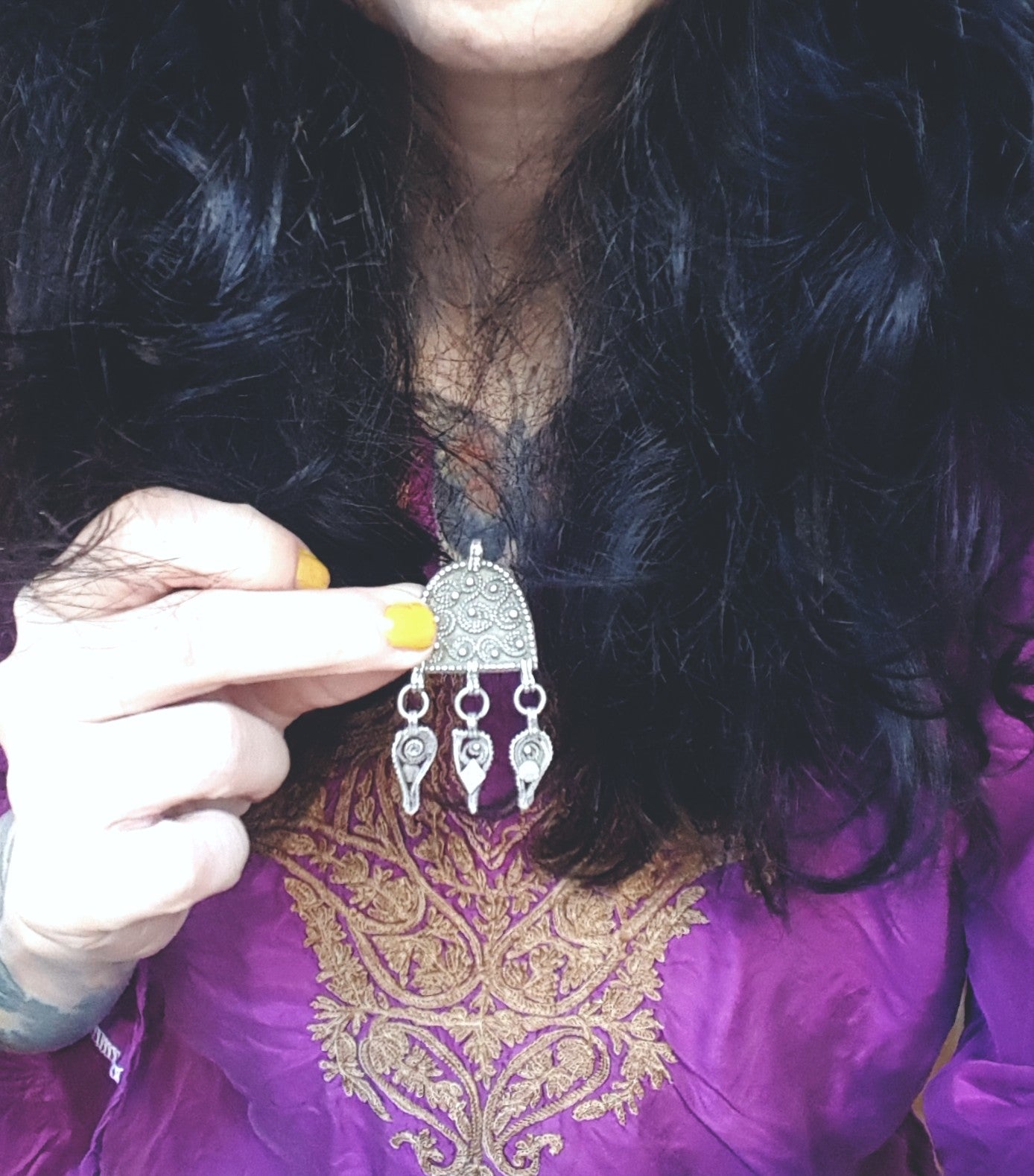 Antique Yemeni Pendant with Dangles
