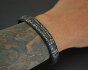 Tuareg Cuff Bracelet with Silver Inlays
