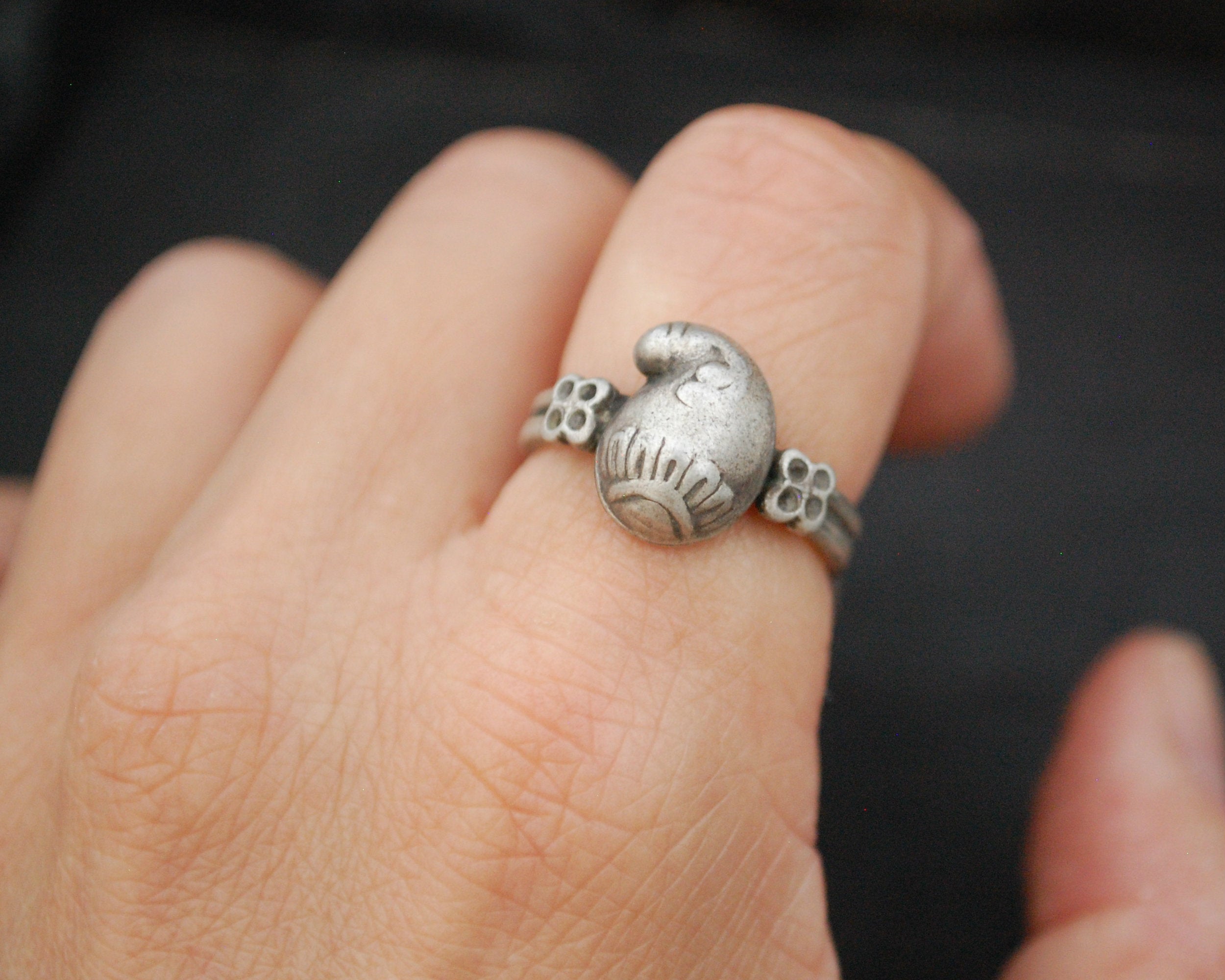Tribal Paisley Mango Ring from India - Size 7