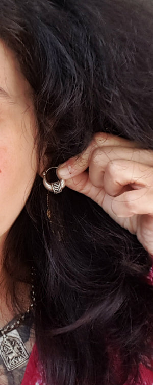 Ethnic Hoop Earrings with Wirework - SMALL