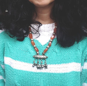 Old Yemeni Carnelian Silver Necklace