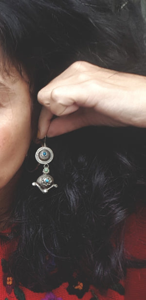 Afghani Dangle Earrings with Turquoise