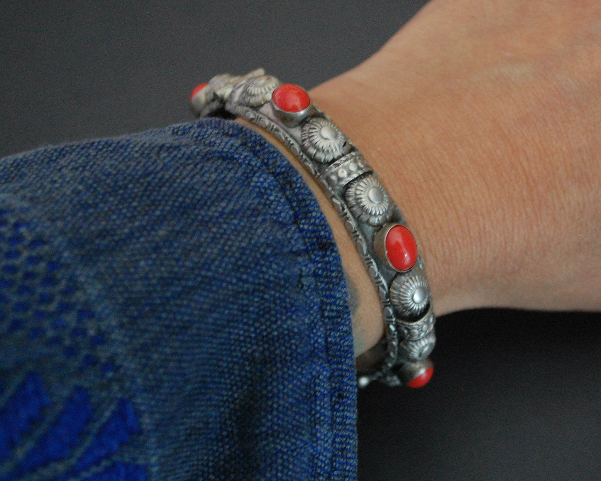 Hinged Berber Coral Bracelet