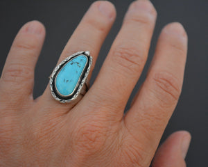 Native American Navajo Turquoise Ring - Size 6.5