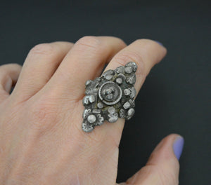 Old Afghani Silver Ring - Size 9