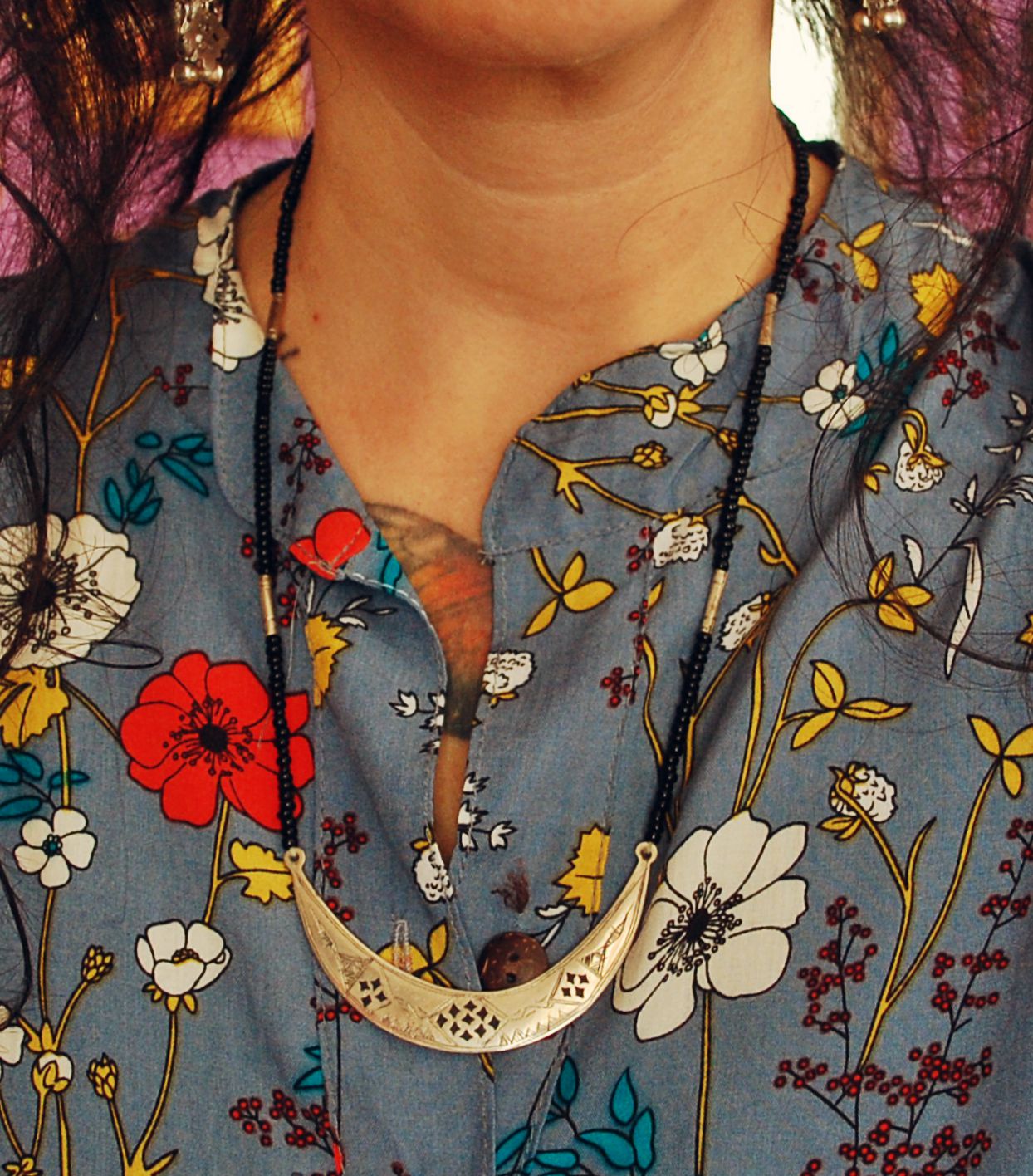 Tuareg Silver Necklace with Amulet