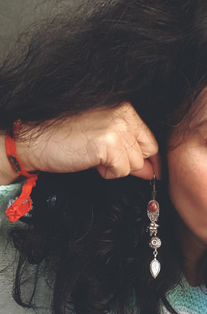 Ethnic Carnelian Earrings from India