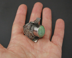 Gorgeous Nepali Turquoise Saddle Ring - Size 10