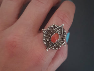Ethnic Coral Ring - Size 8.5