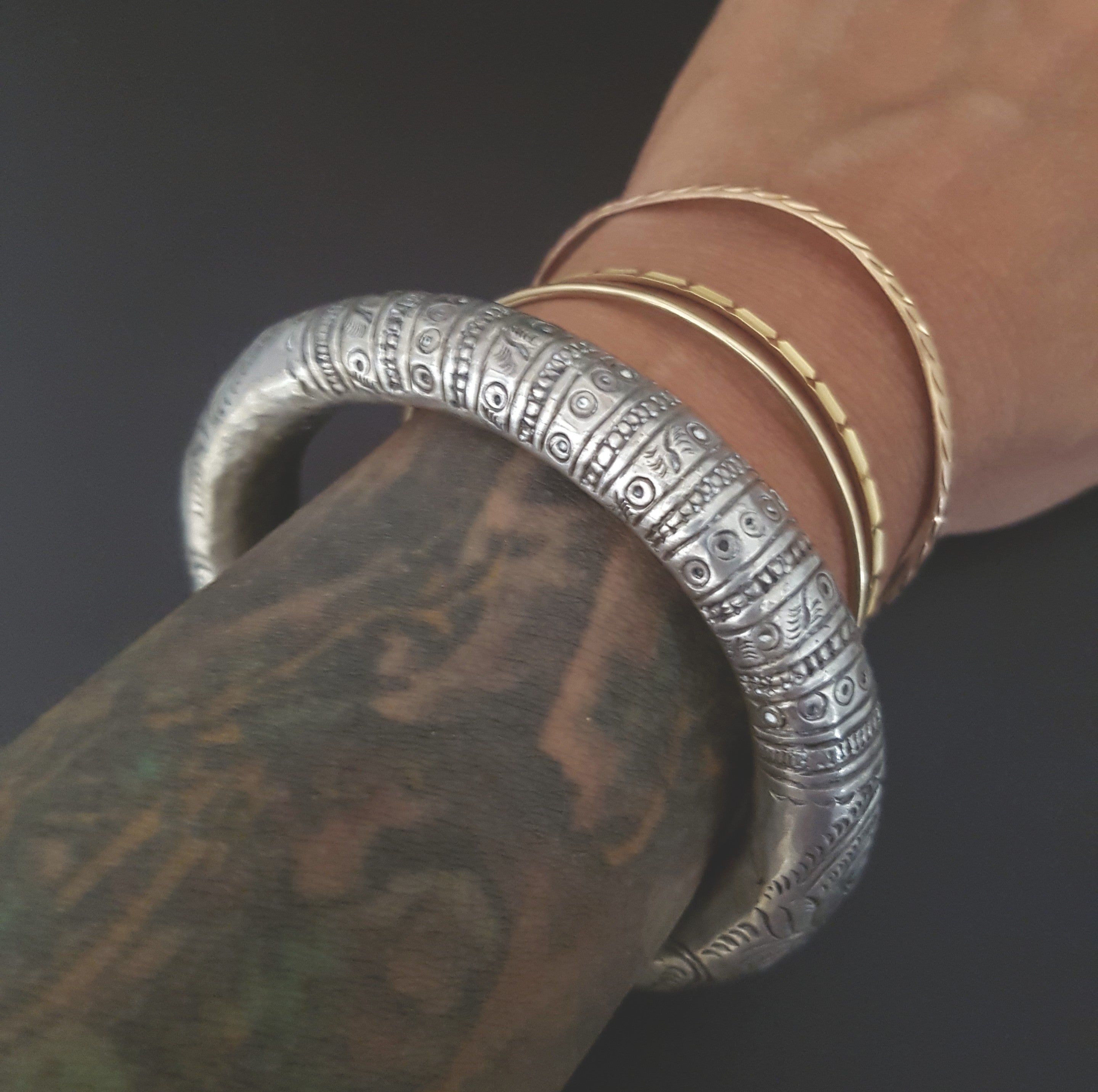 Old Hill Tribe Silver Cuff Bracelet