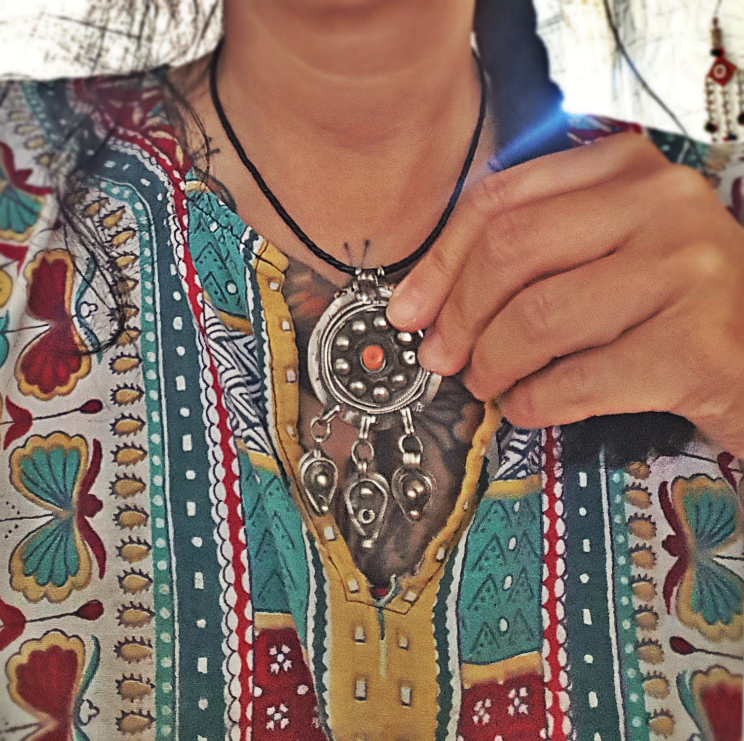 Old Berber Coral Pendant from Morocco