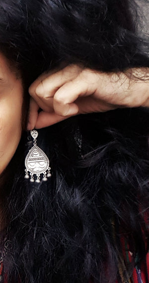 Egyptian Moon and Star Earrings with Bells