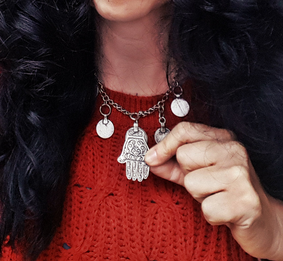 Old Berber Hamsa Pendant