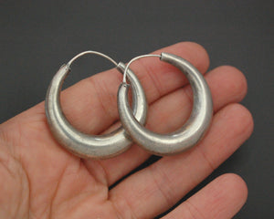 Ethnic Hoop Earrings with Patina - MEDIUM