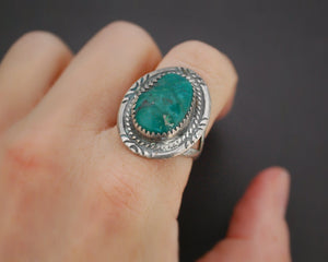 Native American Navajo Turquoise Ring - Size 8.5 - Signed M