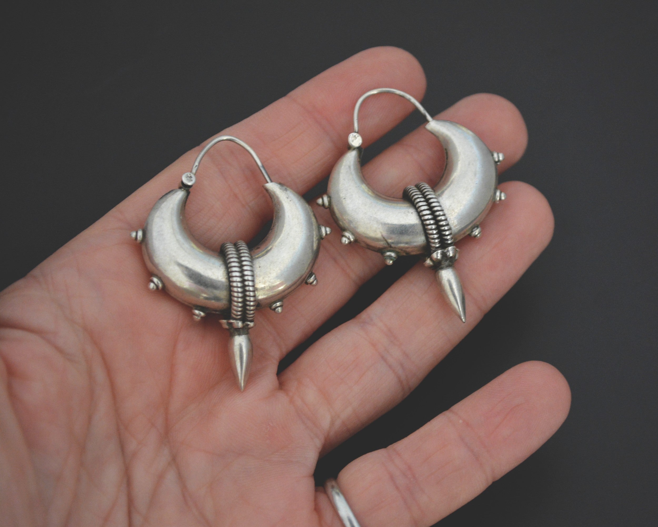 Ethnic Spike Hoop Earrings - Medium