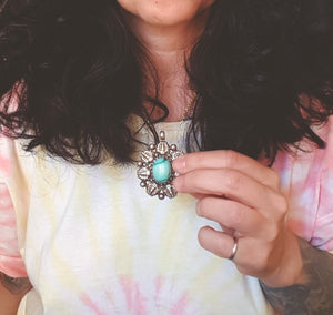 Reserved for I. - Turquoise Malachite Necklace & Substantial Nepali Turquoise Pendant