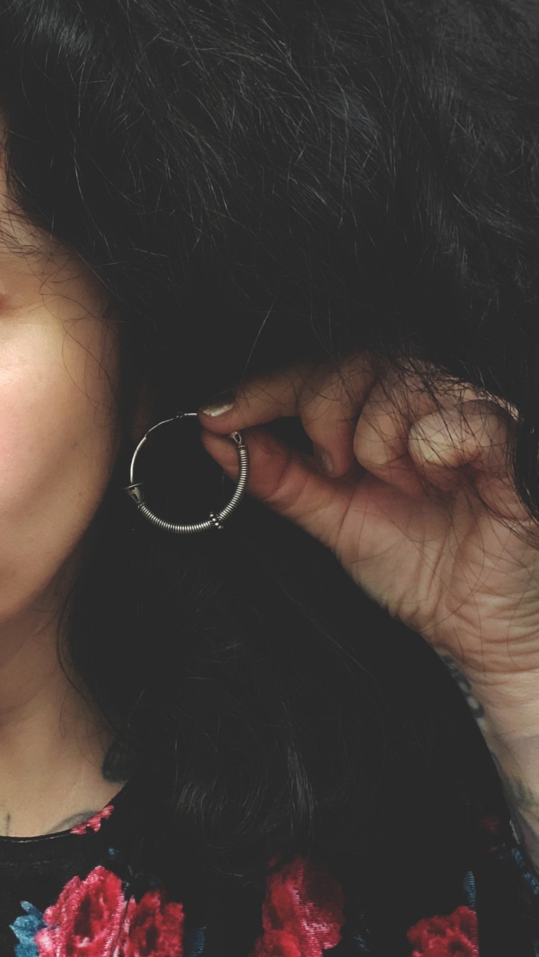 Ethnic Bali Hoop Earrings with Wire - Medium/Large