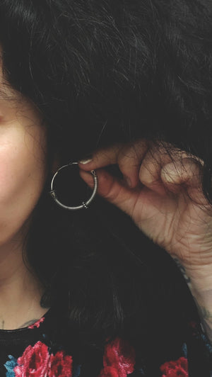 Ethnic Bali Hoop Earrings with Wire - Medium/Large
