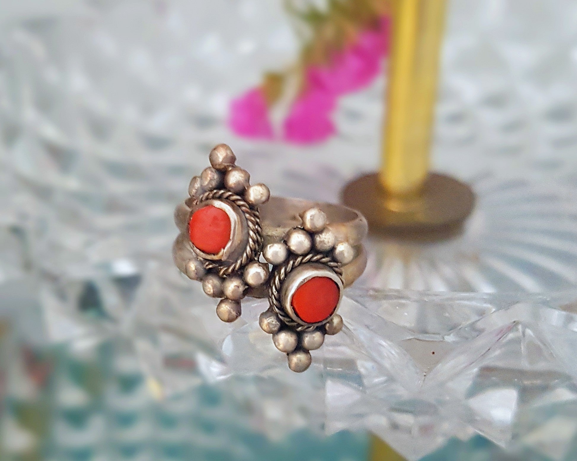 Berber Kabyle Coral Ring - Size 6