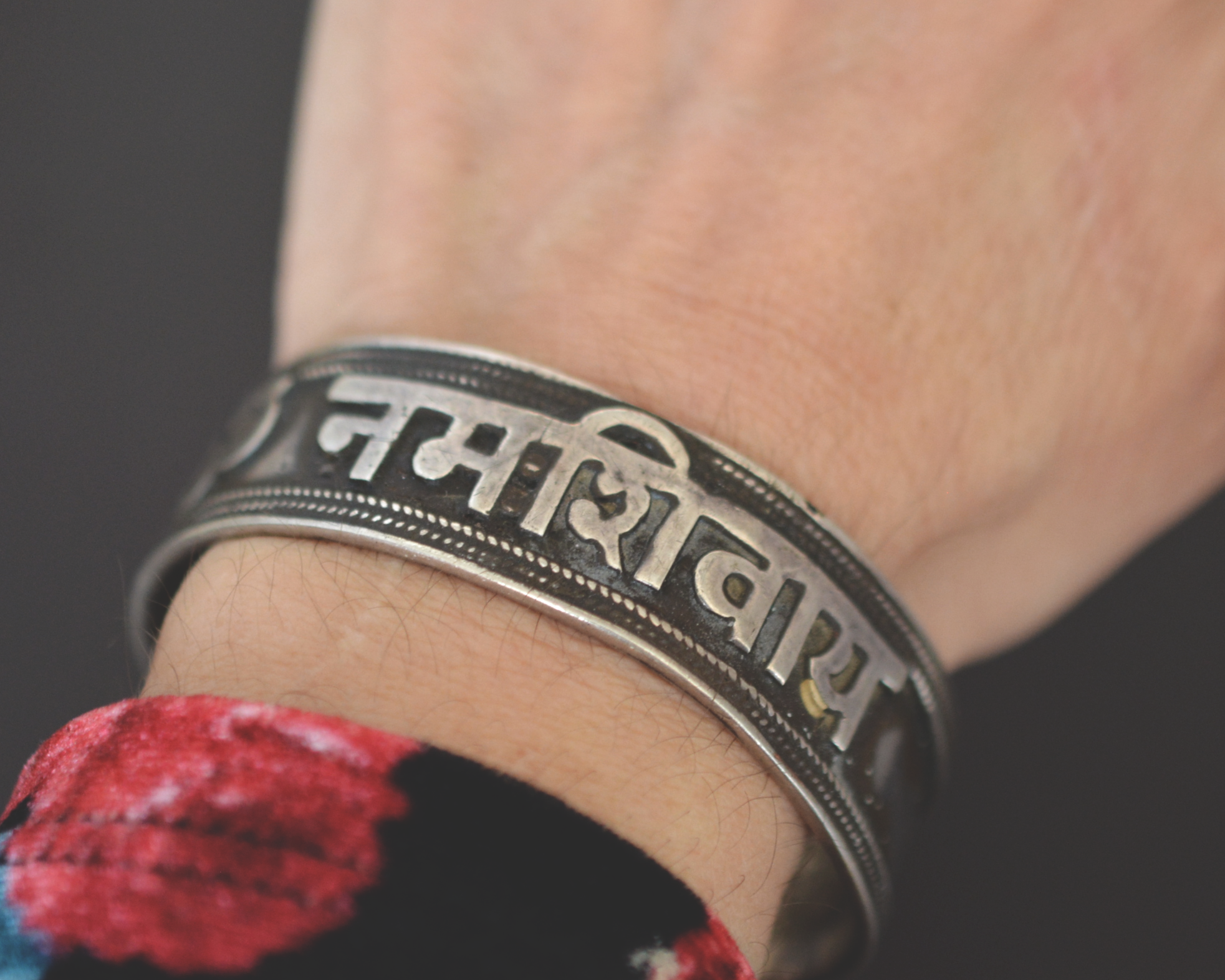 Nepali Mantra Turquoise Cuff Bracelet