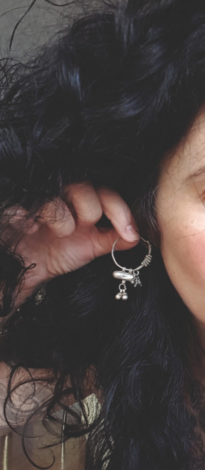 Tribal Indian Hoop Earrings with Taviz