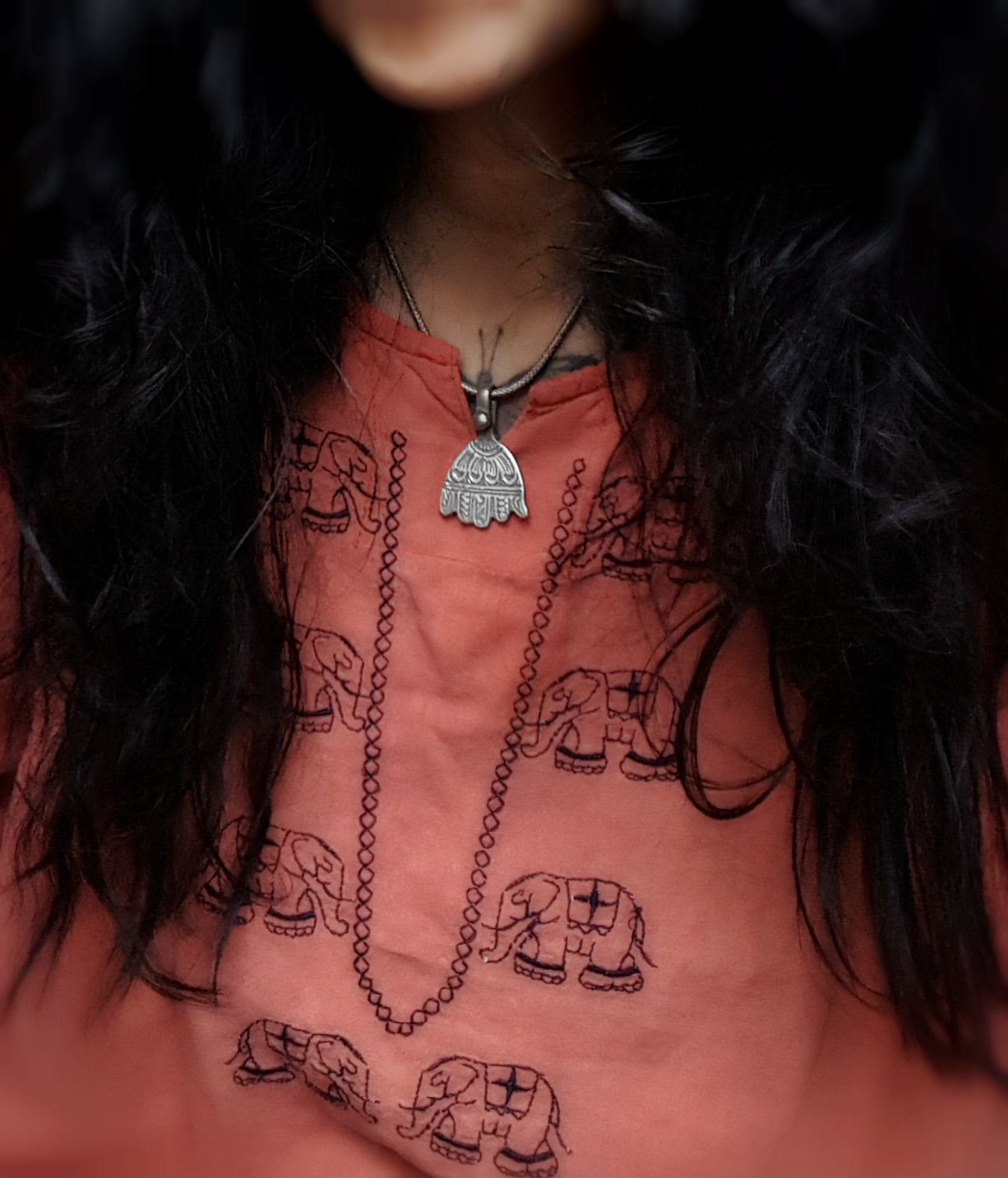 Old Berber Hamsa Silver Pendant