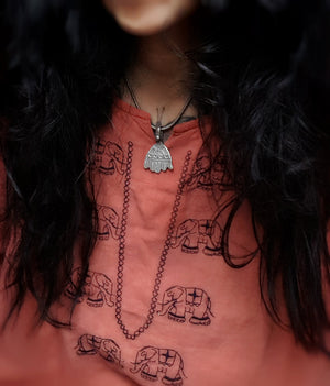 Old Berber Hamsa Silver Pendant
