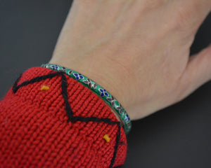 Indian Green Enamel Bangle Bracelet - SMALL