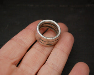 Old Indian Tribal Silver Band Ring - Size 5.5