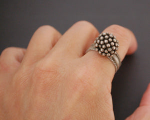 Tribal Rajasthani Silver Ring with Bells - Size 9